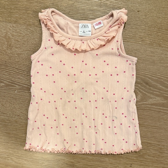 Zara Kids Pink Tank with Dots - Picture 1 of 3